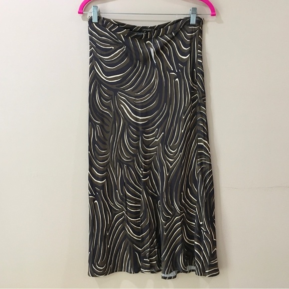 J.McLaughlin Louisa Maxi Skirt Zambria Bias Black Brown - Picture 2 of 4